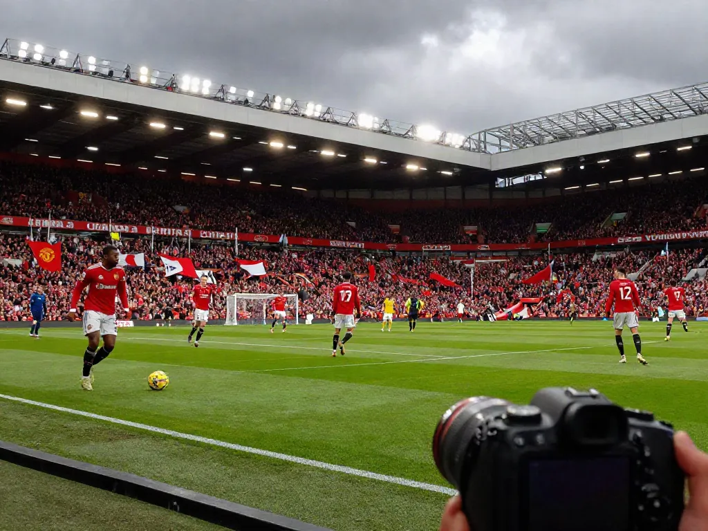Intense moment of แมนฯยูไนเต็ด vs ลิเวอร์พูล match with fans and players in action