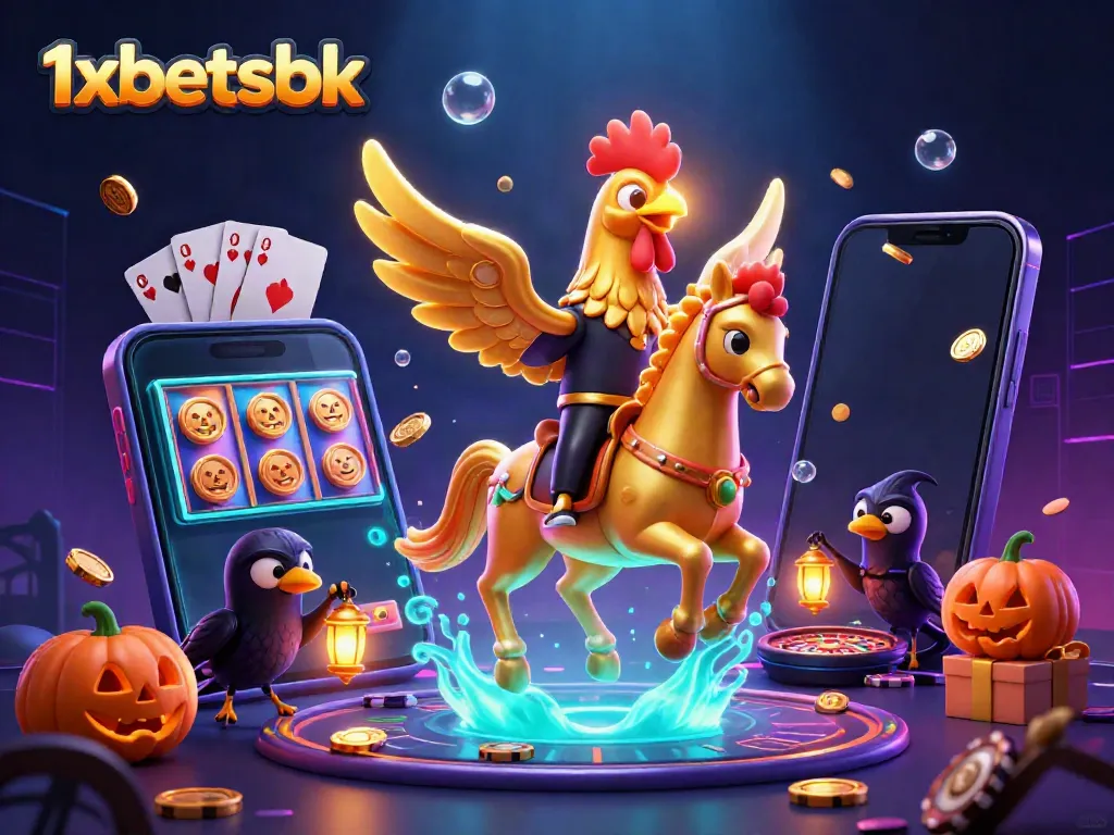 Experience the thrilling world of 1xbetsbk with golden rooster characters and vibrant casino action.