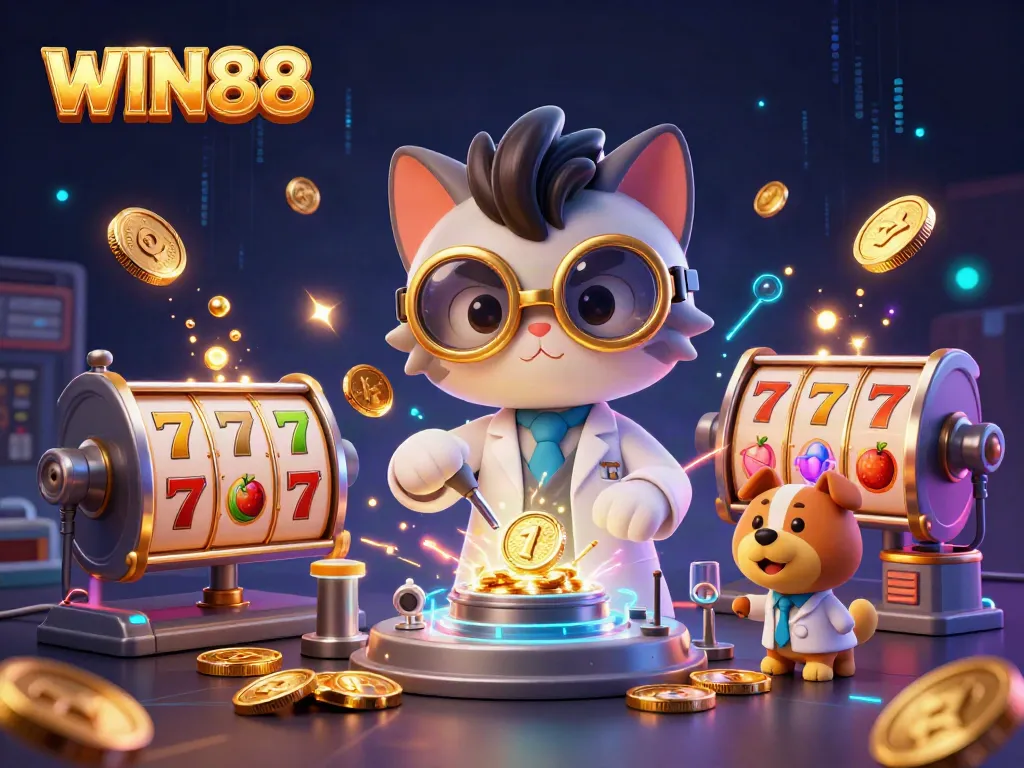 Experience thrilling jackpot action at WIN88 with dynamic slot reels and vibrant characters.
