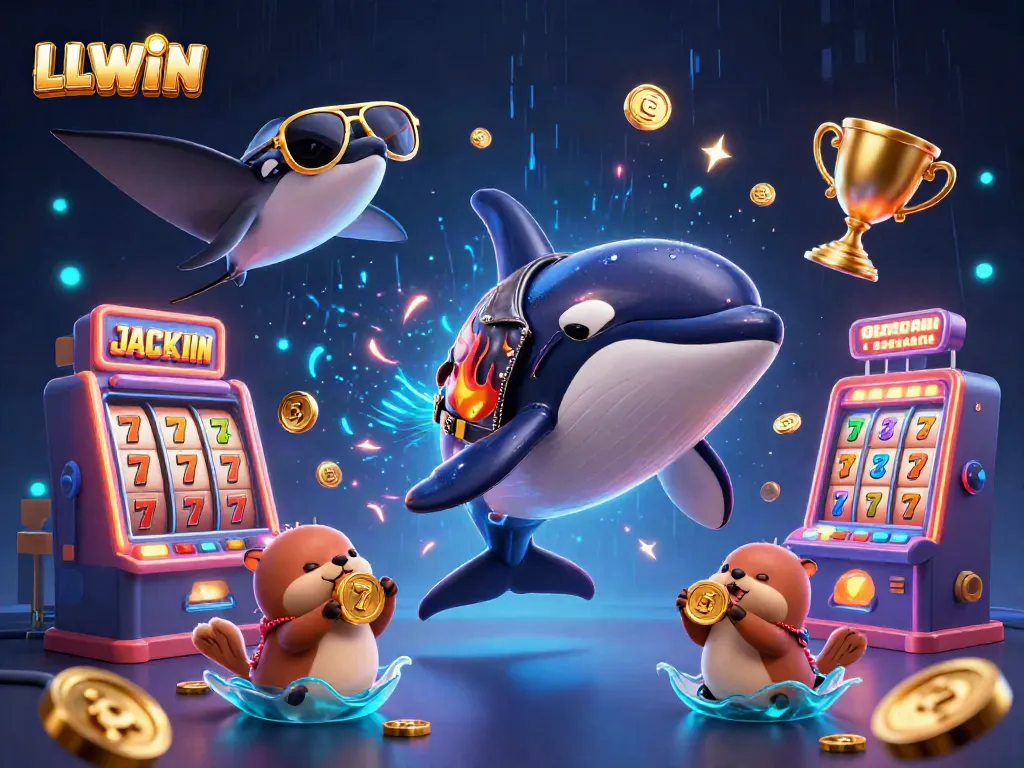 Experience thrilling excitement at LLWIN with a dynamic casino scene featuring game elements and vibrant characters.