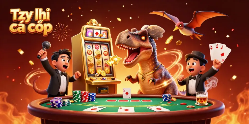 Experience the thrill of Tỷ lệ cá cược as a pachycephalosaurus wins big at a golden slot machine.