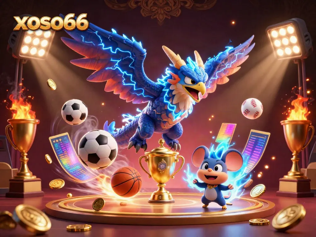 Experience thrilling gameplay with xoso66 featuring a dynamic lineup of gaming elements, electric characters, and vibrant casino action.