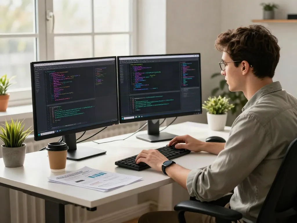 Investigate this site through the lens of a software developer coding in a modern office