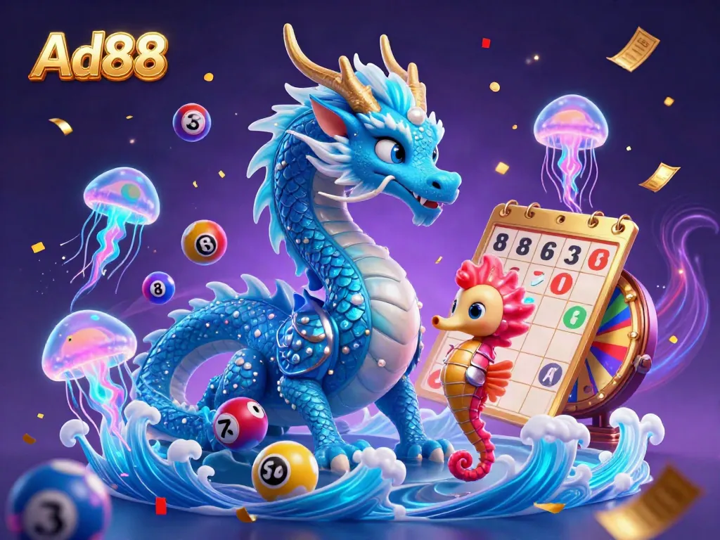Experience thrilling gaming at Ad88 with vibrant characters and dynamic gambling elements.