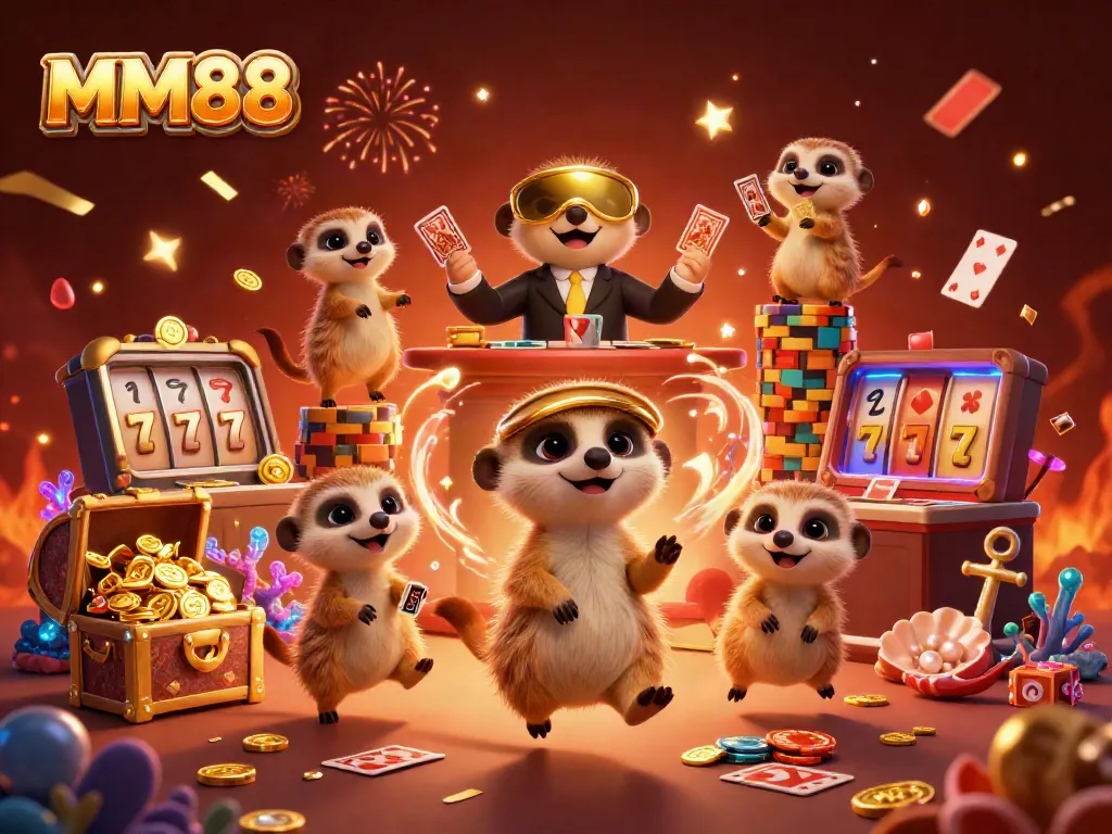 Experience thrilling wins at MM88 Casino, with meerkats managing gaming excitement in vivid detail.