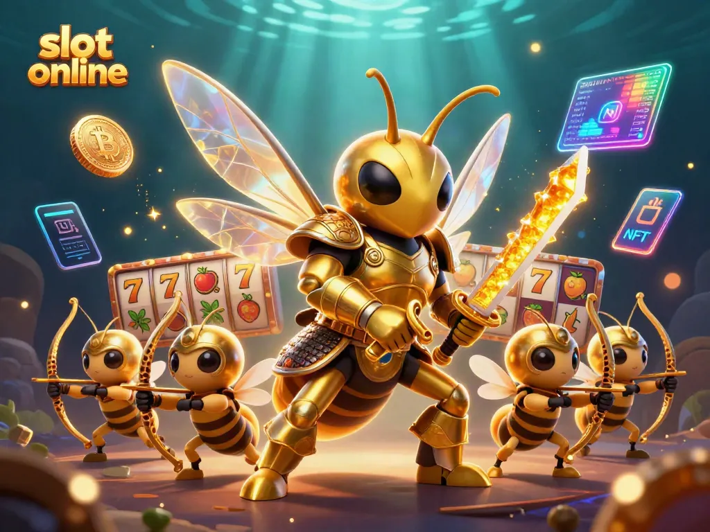 Engaging slot online scene with a hornet samurai surrounded by vibrant gameplay elements.