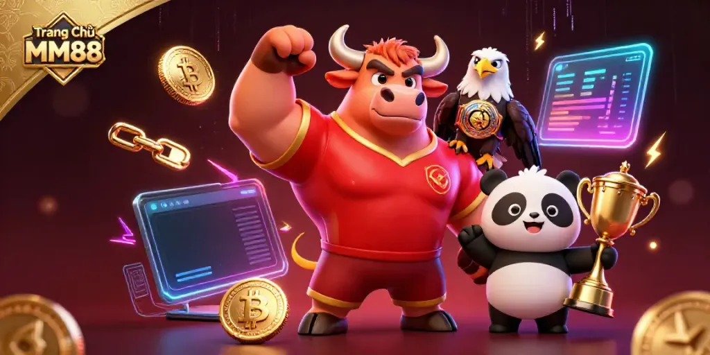 Experience excitement at Trang Chủ MM88 with our 3D casino heroes celebrating a big win!